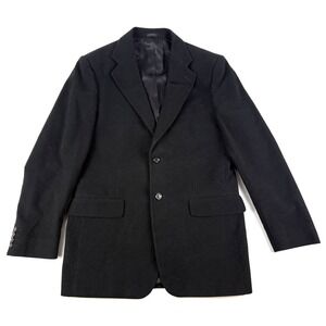 Express 2 Button Heavy Weight Suit Jacket Coat Blazer Mens 40R Black 100% Cotton